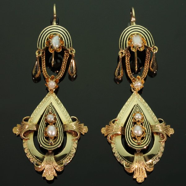 antique and estate earrings with black